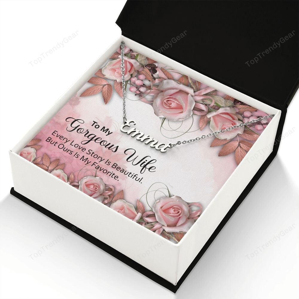 Every Love Story To Wife Personalized Name Necklace