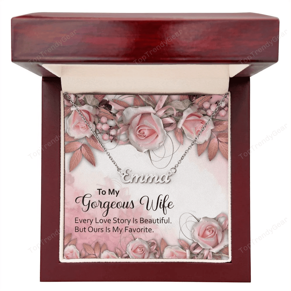 Every Love Story To Wife Personalized Name Necklace