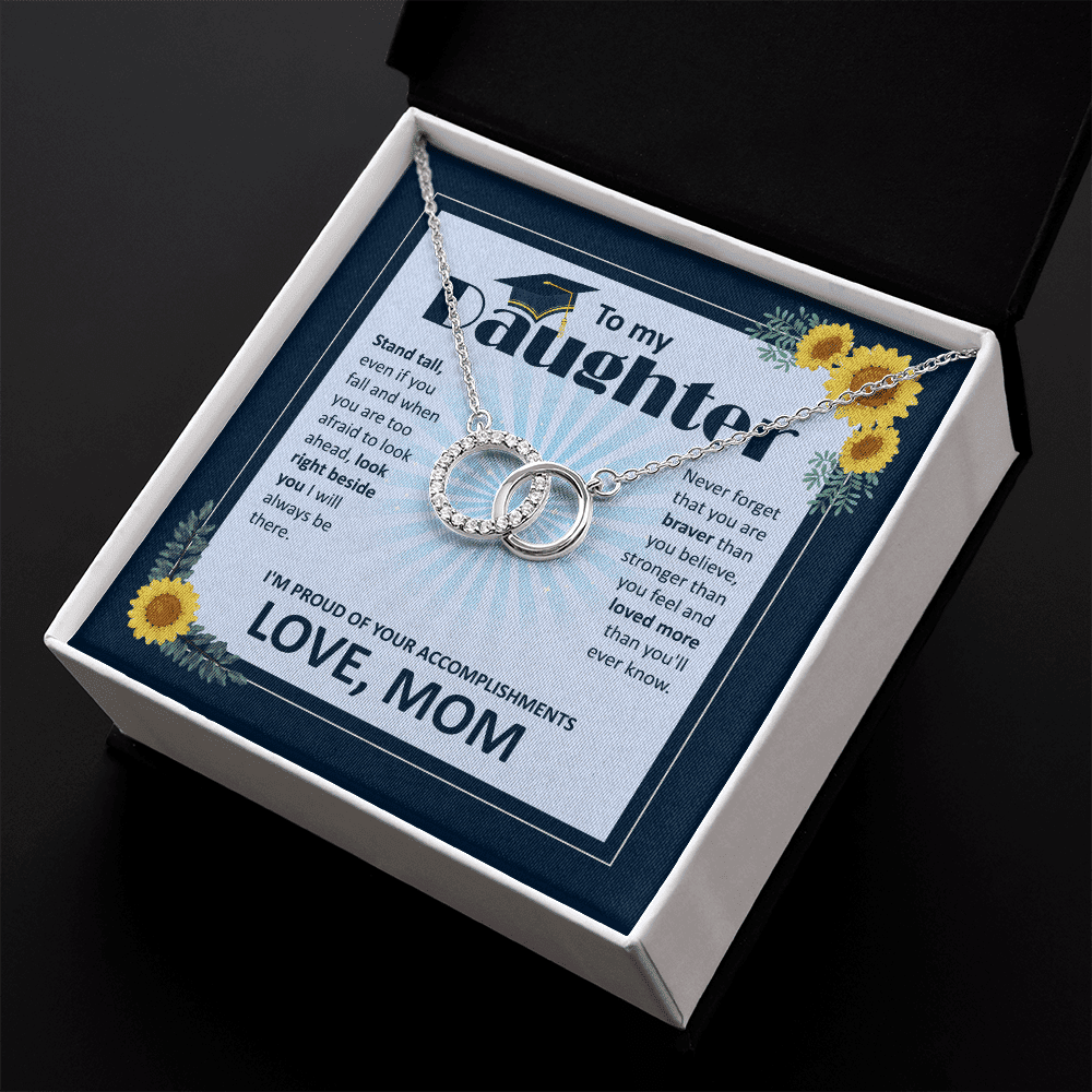 To My Daughter I Am Proud Of Your Accomplishments Perfect Pair Necklace 