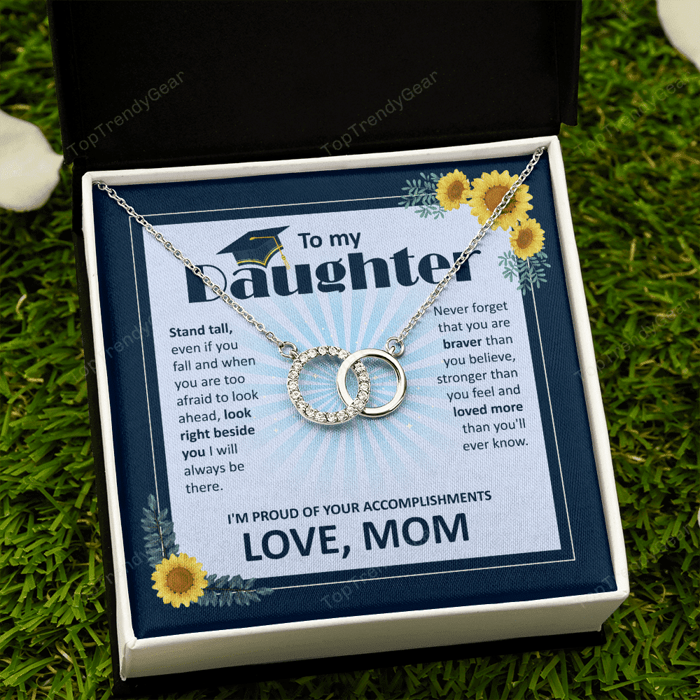 To My Daughter I Am Proud Of Your Accomplishments Perfect Pair Necklace 