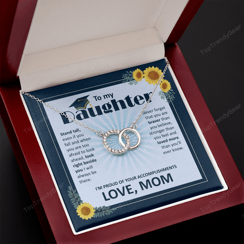 To My Daughter I Am Proud Of Your Accomplishments Perfect Pair Necklace 