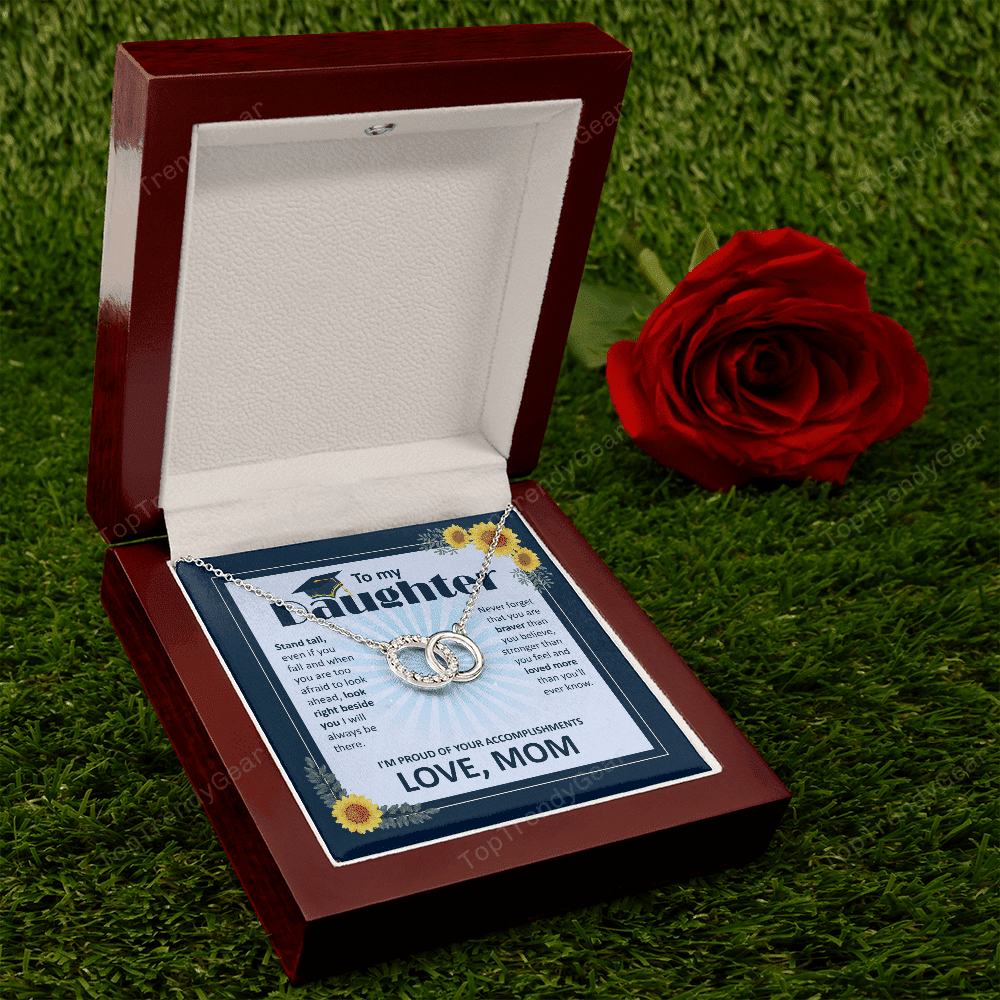 To My Daughter I Am Proud Of Your Accomplishments Perfect Pair Necklace 