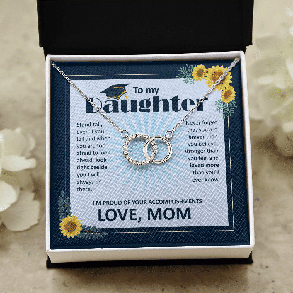 To My Daughter I Am Proud Of Your Accomplishments Perfect Pair Necklace 