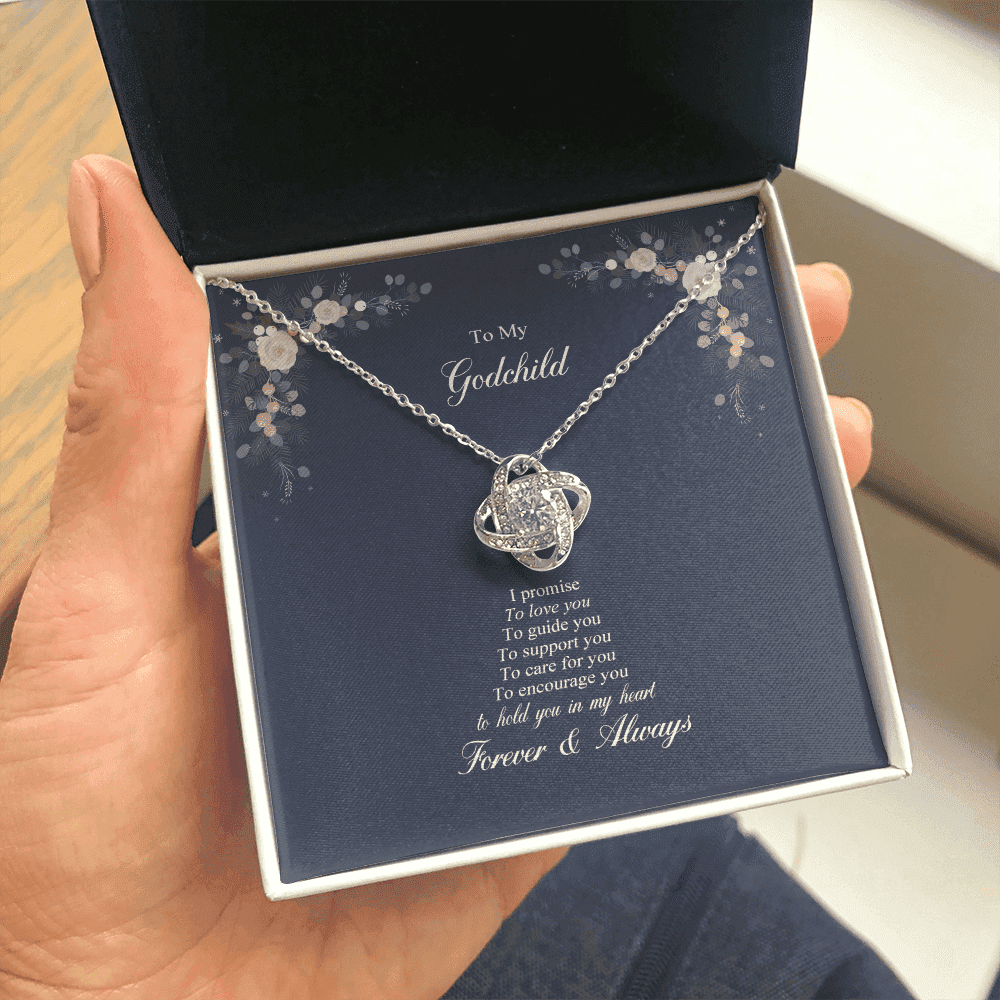 Goddaughter Necklace, Godchild Gift, Necklace For Godchild, Gift For Goddaughter Love Knot Necklace