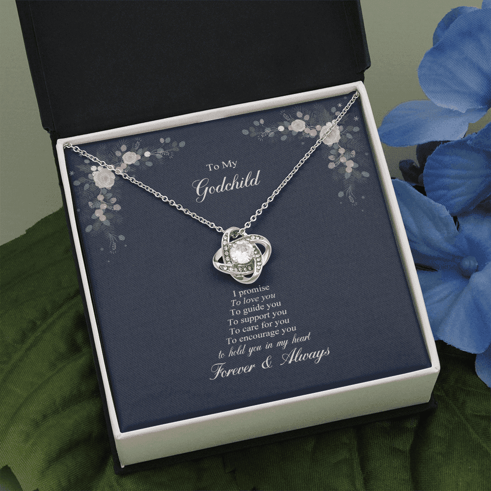 Goddaughter Necklace, Godchild Gift, Necklace For Godchild, Gift For Goddaughter Love Knot Necklace