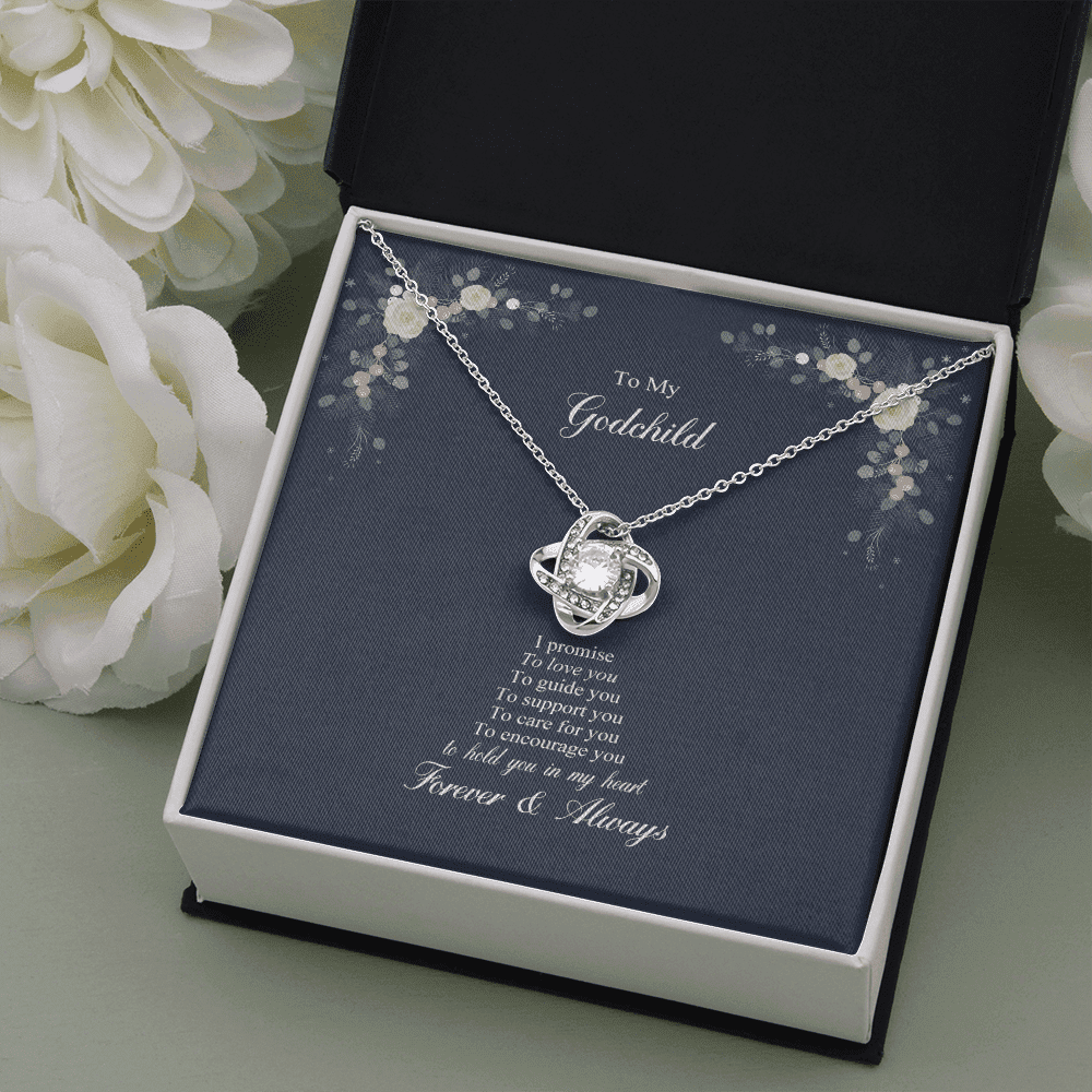 Goddaughter Necklace, Godchild Gift, Necklace For Godchild, Gift For Goddaughter Love Knot Necklace