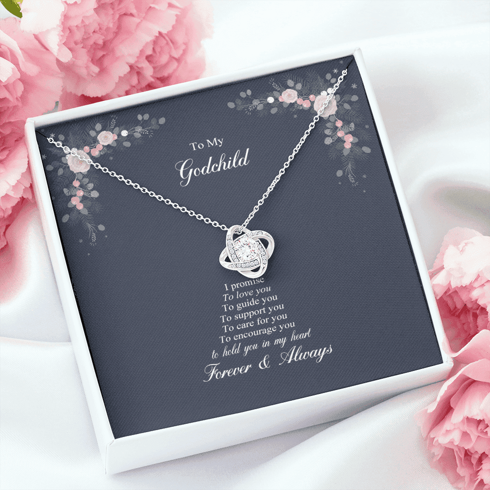 Goddaughter Necklace, Godchild Gift, Necklace For Godchild, Gift For Goddaughter Love Knot Necklace