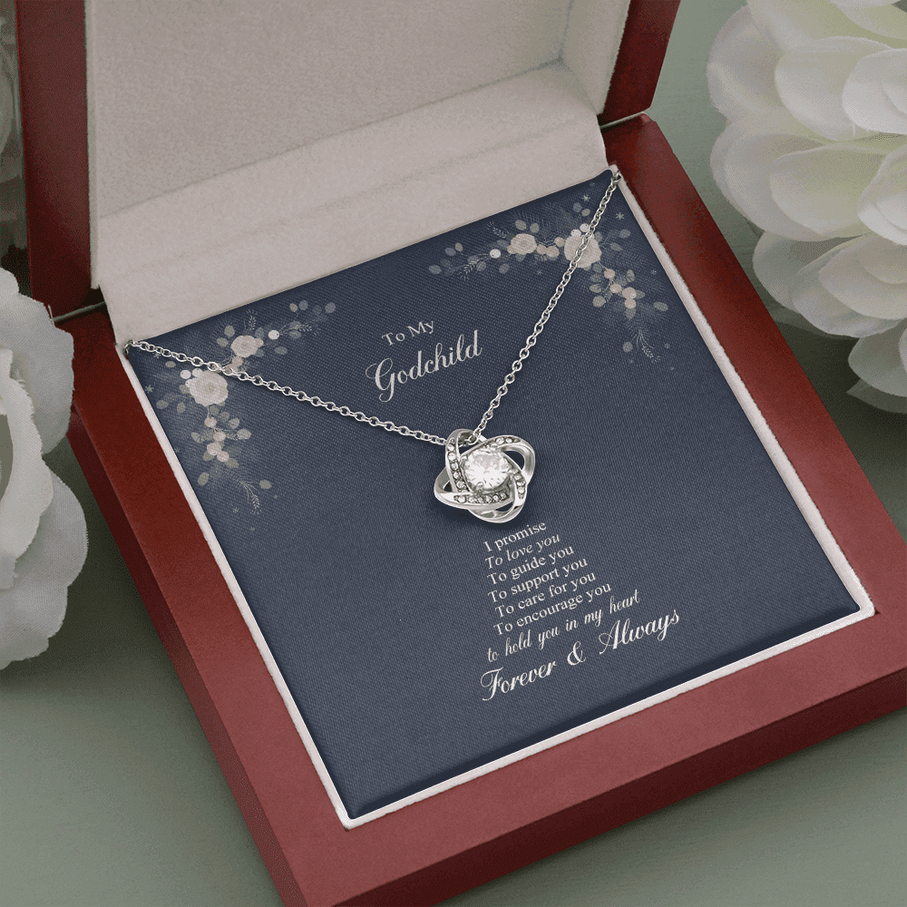 Goddaughter Necklace, Godchild Gift, Necklace For Godchild, Gift For Goddaughter Love Knot Necklace