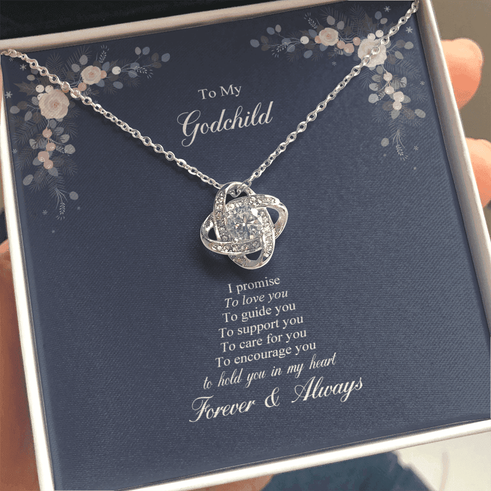 Goddaughter Necklace, Godchild Gift, Necklace For Godchild, Gift For Goddaughter Love Knot Necklace