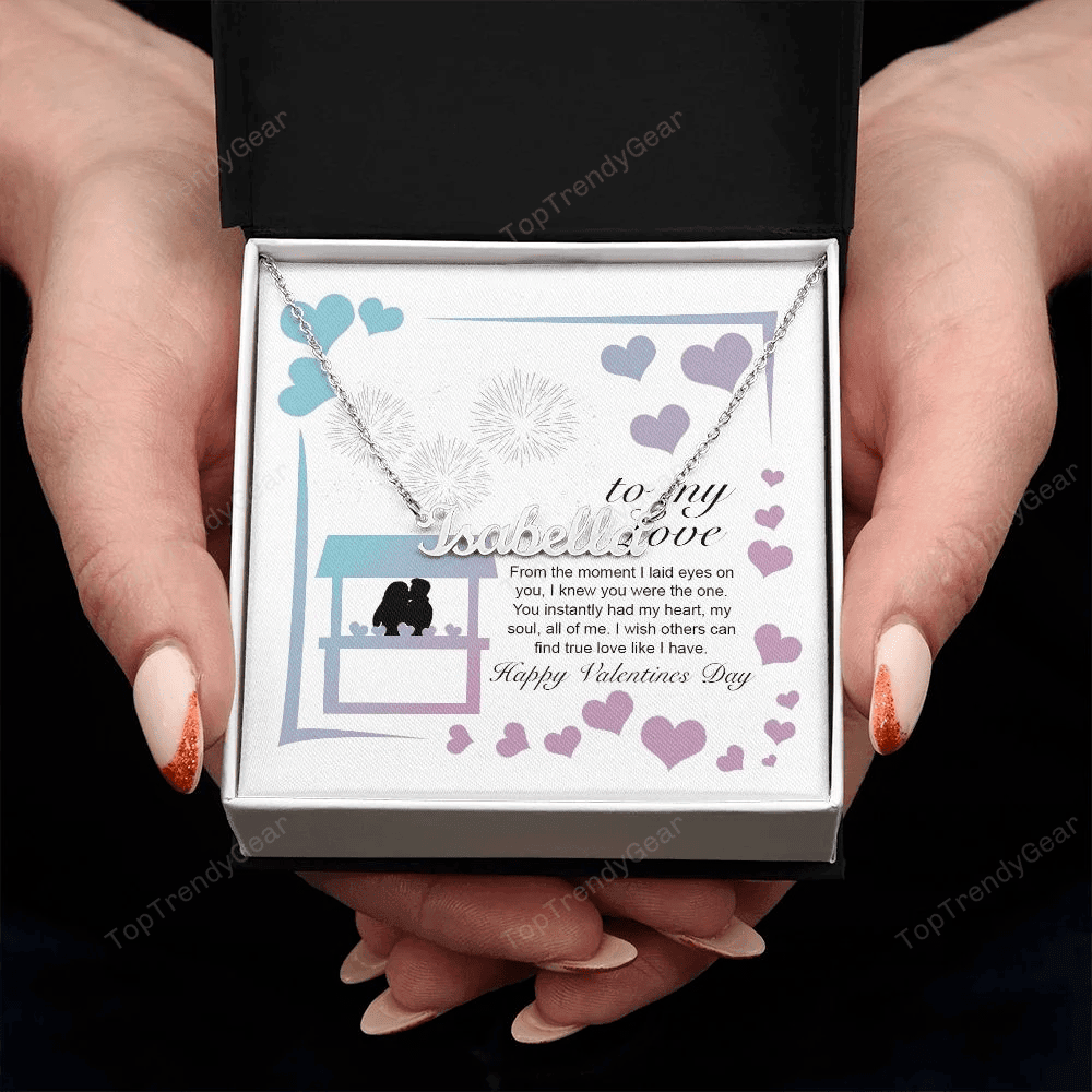 Her Necklace Kissing Booth Happy Valentines Day Personalized Name Necklace