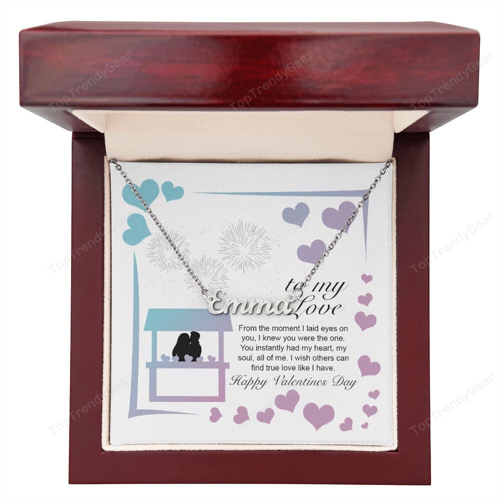 Her Necklace Kissing Booth Happy Valentines Day Personalized Name Necklace