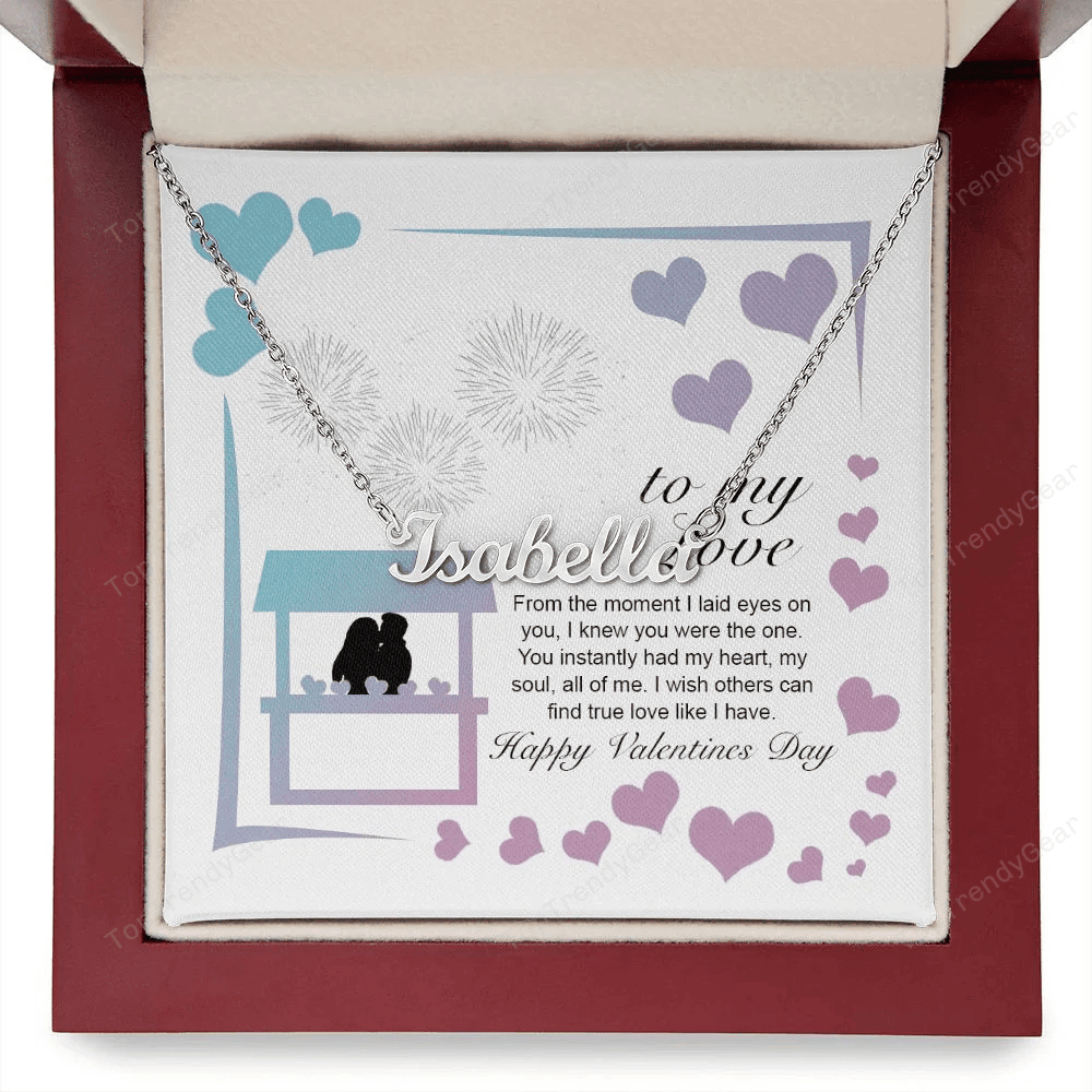 Her Necklace Kissing Booth Happy Valentines Day Personalized Name Necklace