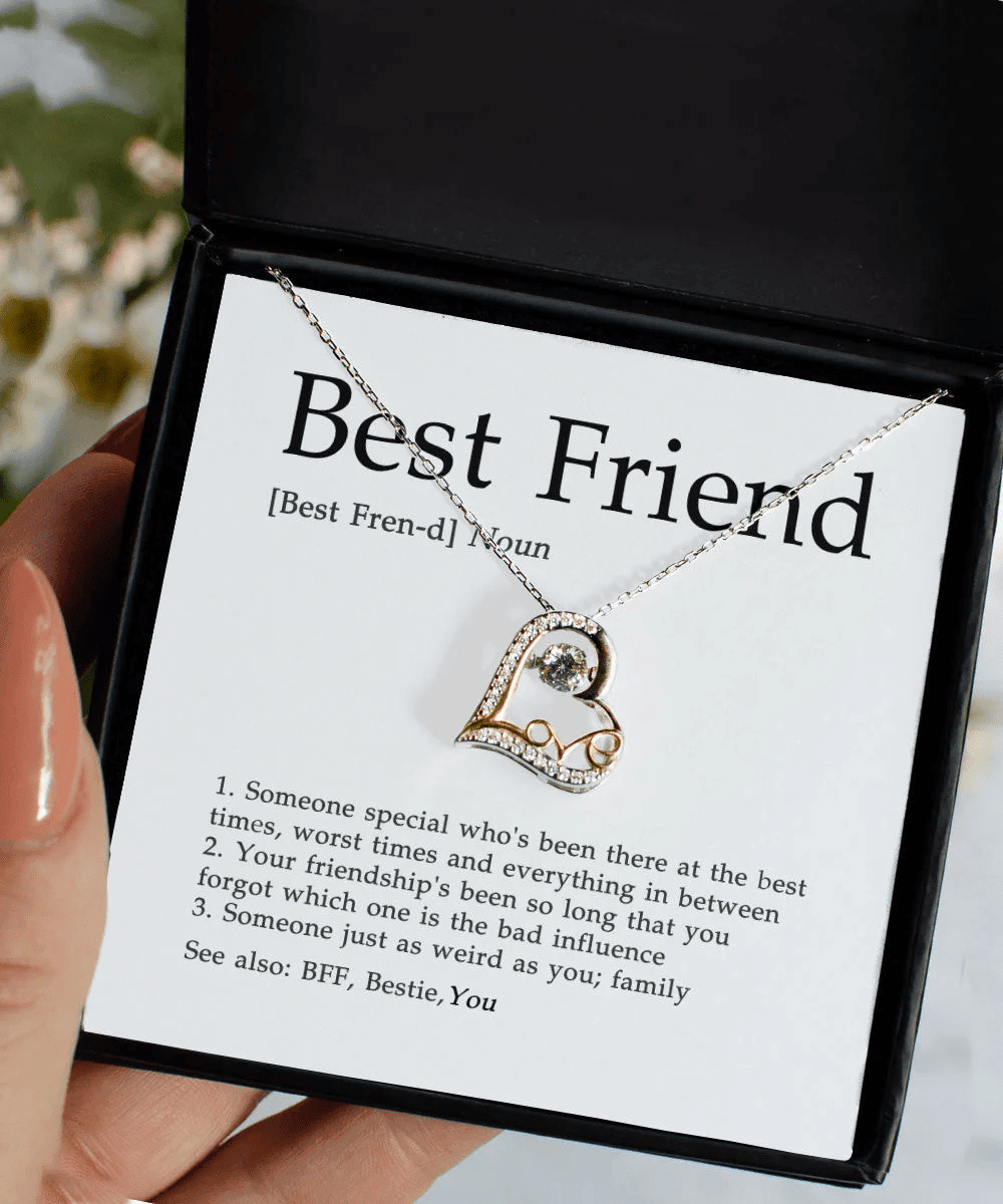 The Meaning Of Best Friend Gift For Bestie Love Dancing Necklace