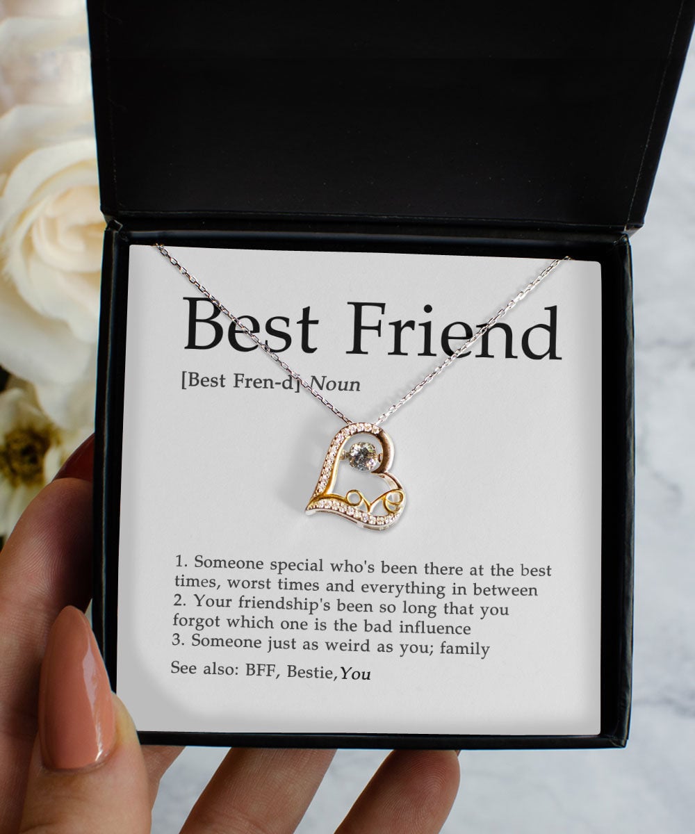 The Meaning Of Best Friend Gift For Bestie Love Dancing Necklace