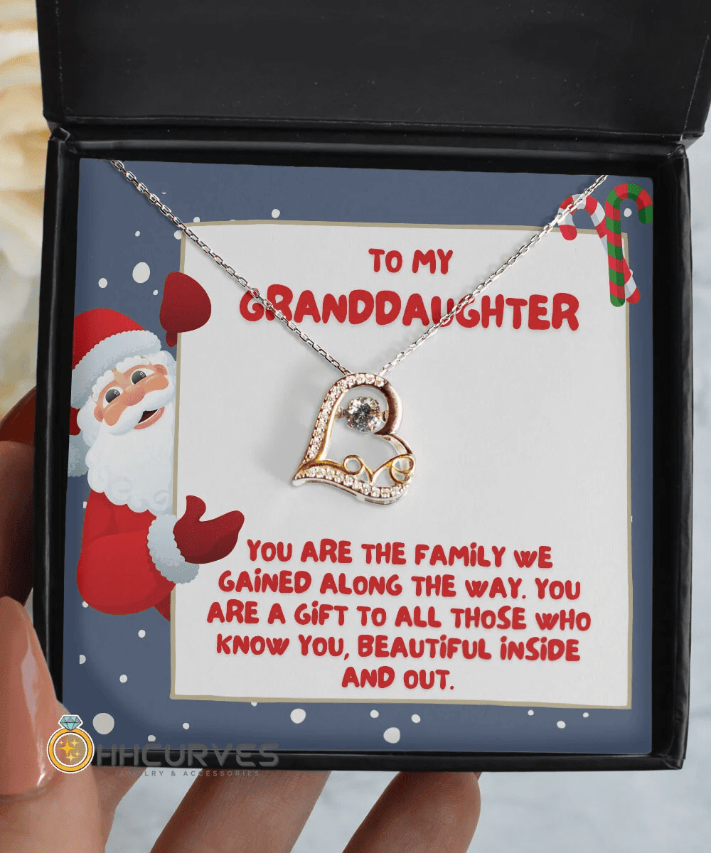 Granddaughter Necklace You Are The Family We Gained Along The Way Christmas Gift For Granddaughter Love Dancing Necklace