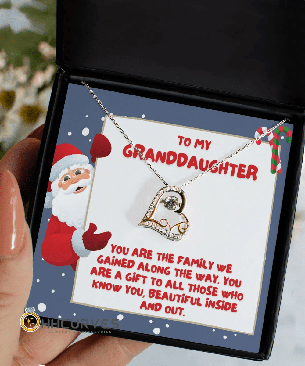 Granddaughter Necklace You Are The Family We Gained Along The Way Christmas Gift For Granddaughter Love Dancing Necklace