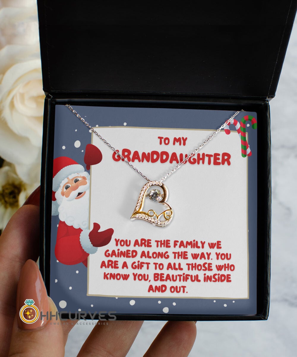 Granddaughter Necklace You Are The Family We Gained Along The Way Christmas Gift For Granddaughter Love Dancing Necklace