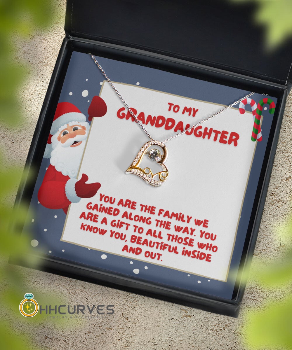 Granddaughter Necklace You Are The Family We Gained Along The Way Christmas Gift For Granddaughter Love Dancing Necklace
