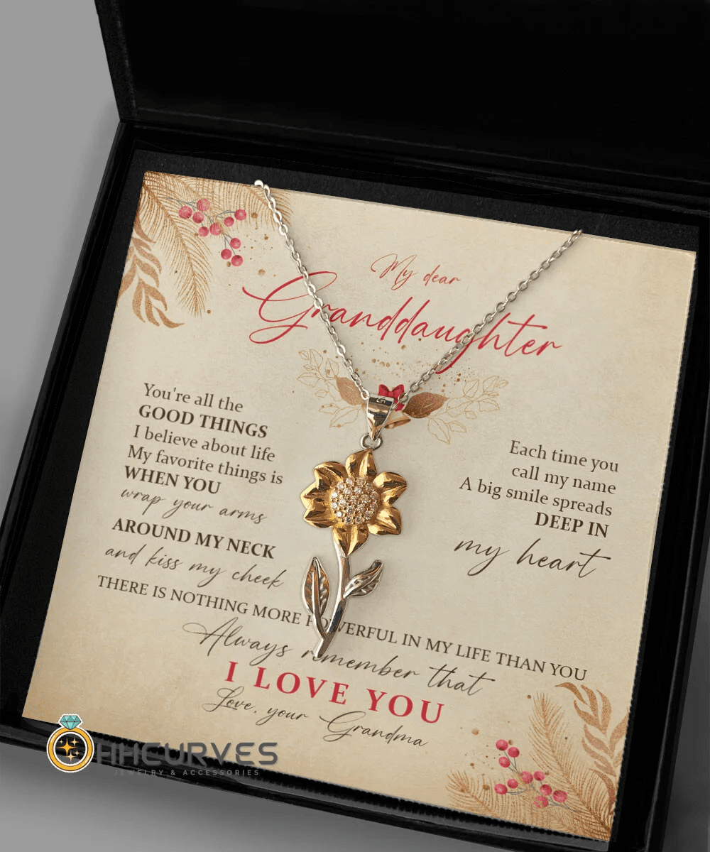Granddaughter Necklace From Grandma There Is Nothing More Powerful In My Life Than You Sunflower Pendant Necklace