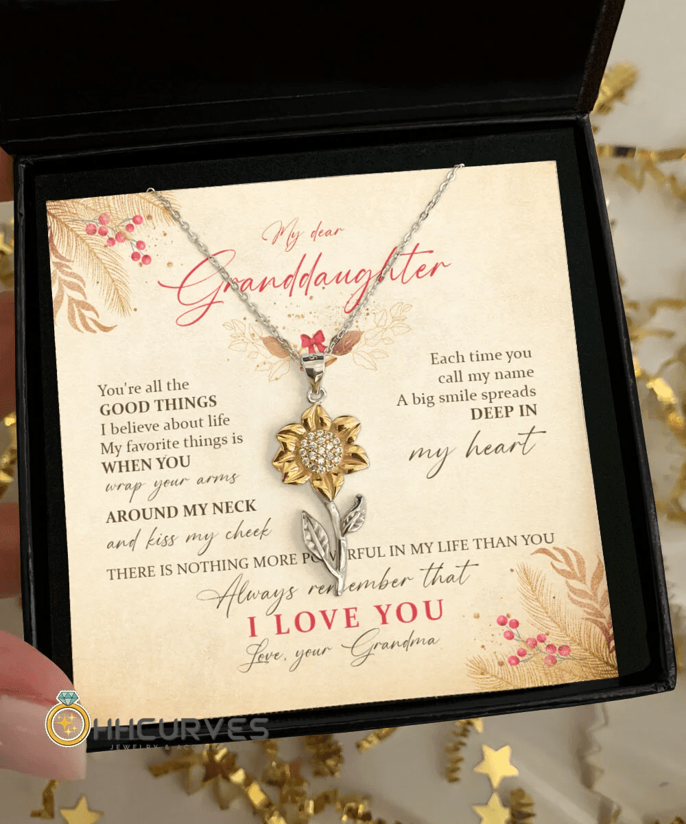Granddaughter Necklace From Grandma There Is Nothing More Powerful In My Life Than You Sunflower Pendant Necklace