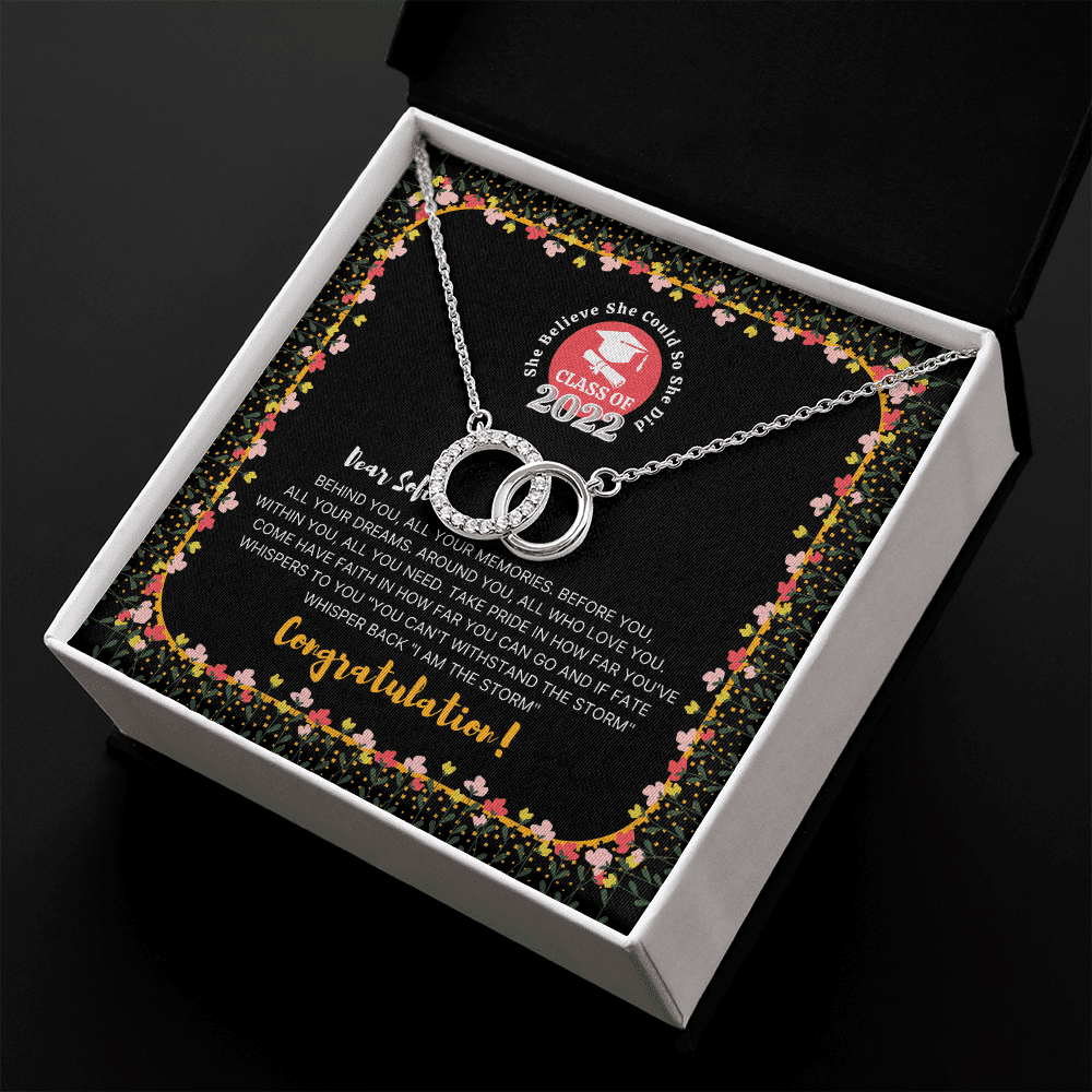 Graduation Gift For Daughter Class Of 2022 Behind You All Your Memories Custom Name Perfect Pair Necklace 