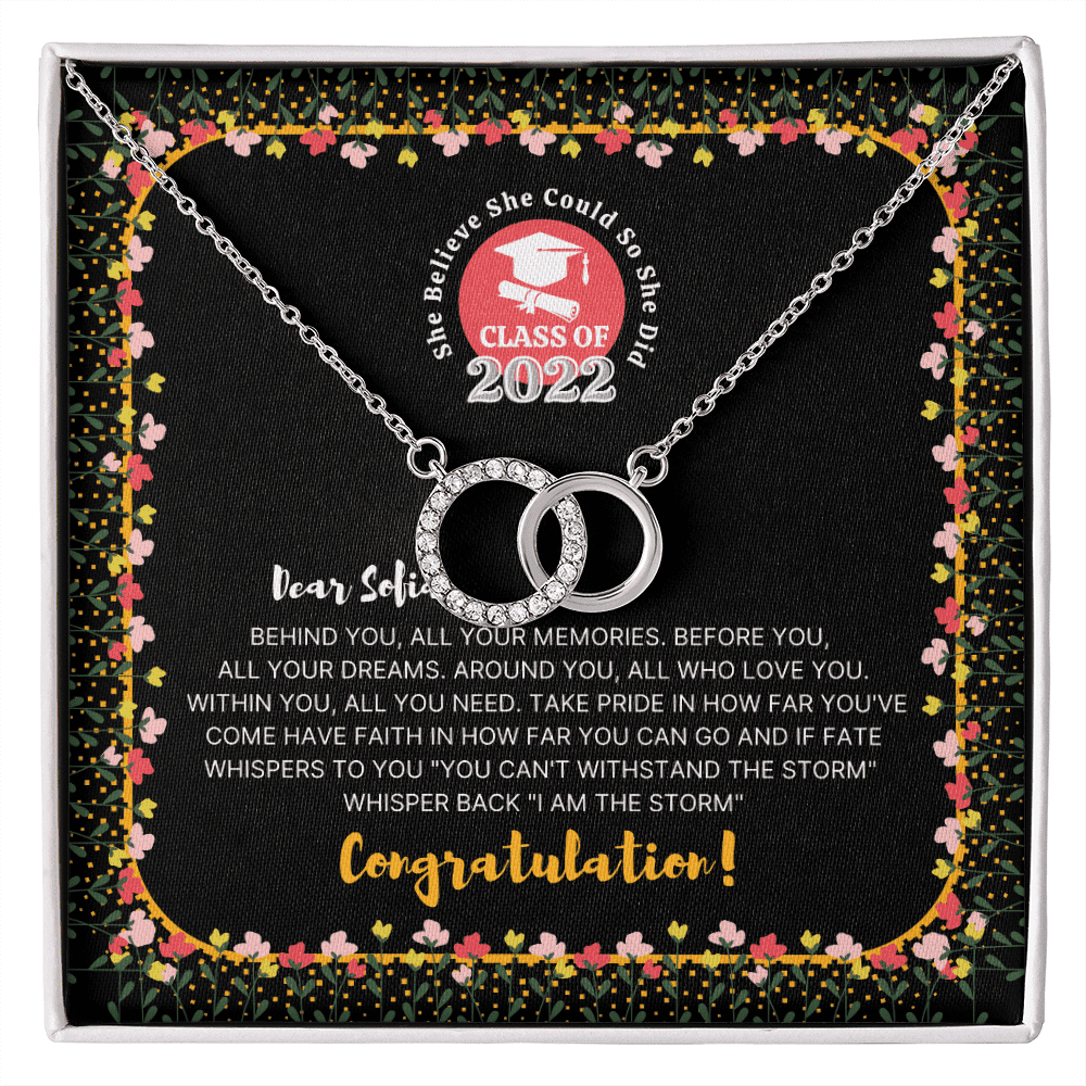 Graduation Gift For Daughter Class Of 2022 Behind You All Your Memories Custom Name Perfect Pair Necklace 