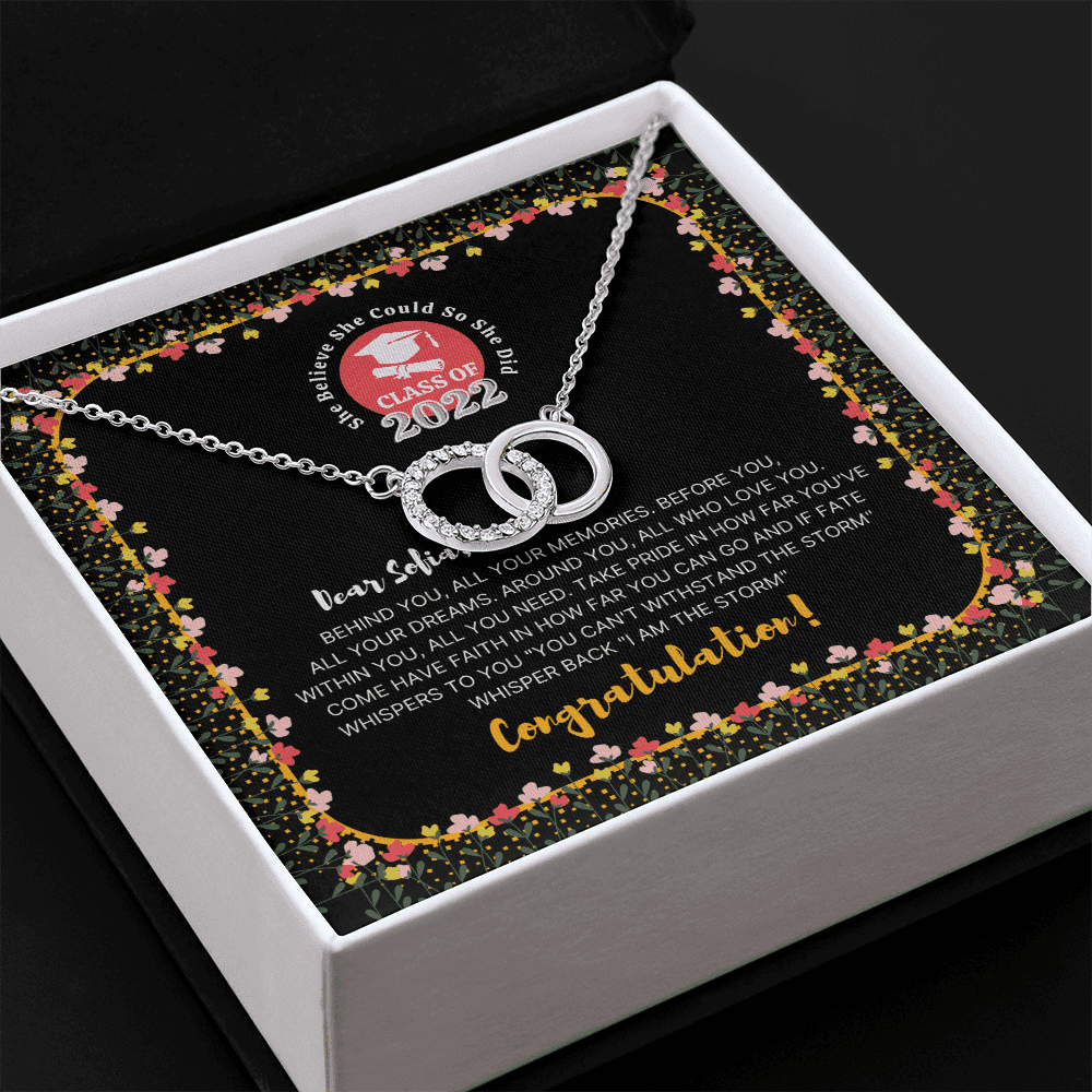 Graduation Gift For Daughter Class Of 2022 Behind You All Your Memories Custom Name Perfect Pair Necklace 