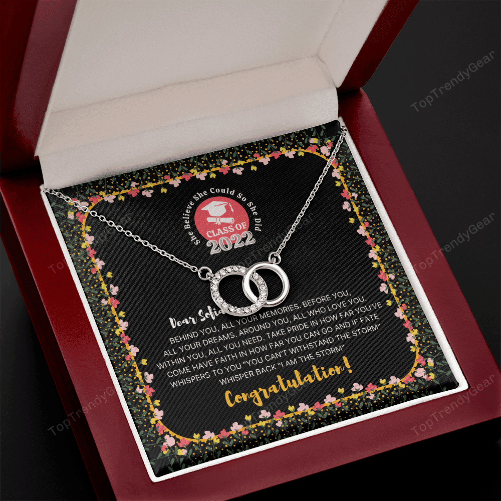 Graduation Gift For Daughter Class Of 2022 Behind You All Your Memories Custom Name Perfect Pair Necklace 