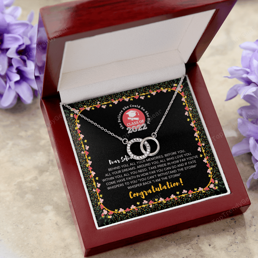 Graduation Gift For Daughter Class Of 2022 Behind You All Your Memories Custom Name Perfect Pair Necklace 