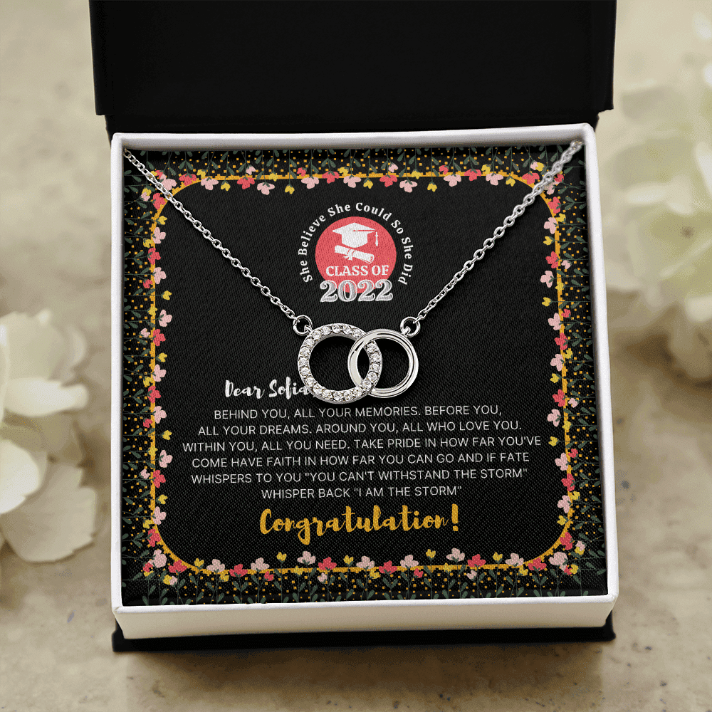 Graduation Gift For Daughter Class Of 2022 Behind You All Your Memories Custom Name Perfect Pair Necklace 