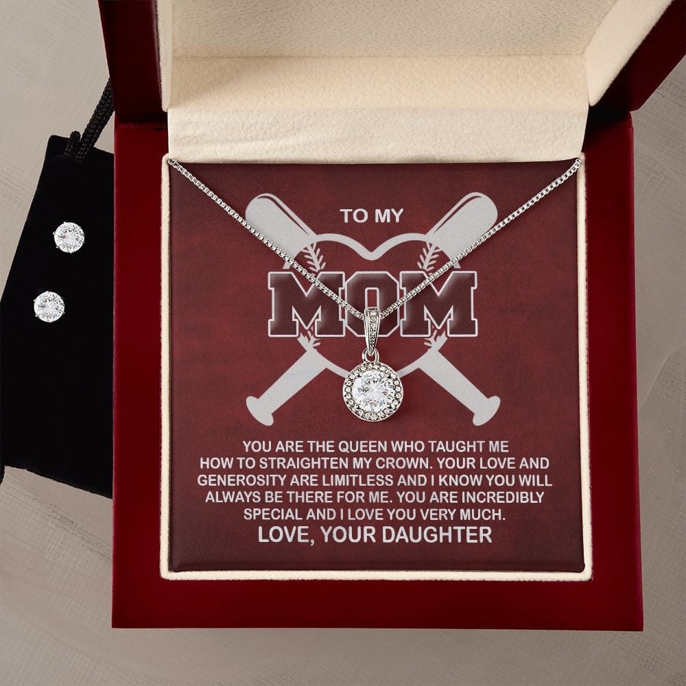 Mother Daughter Necklace, You Are The Queen Best Gifts For Mom From Daughter Eternal Hope Necklace Set