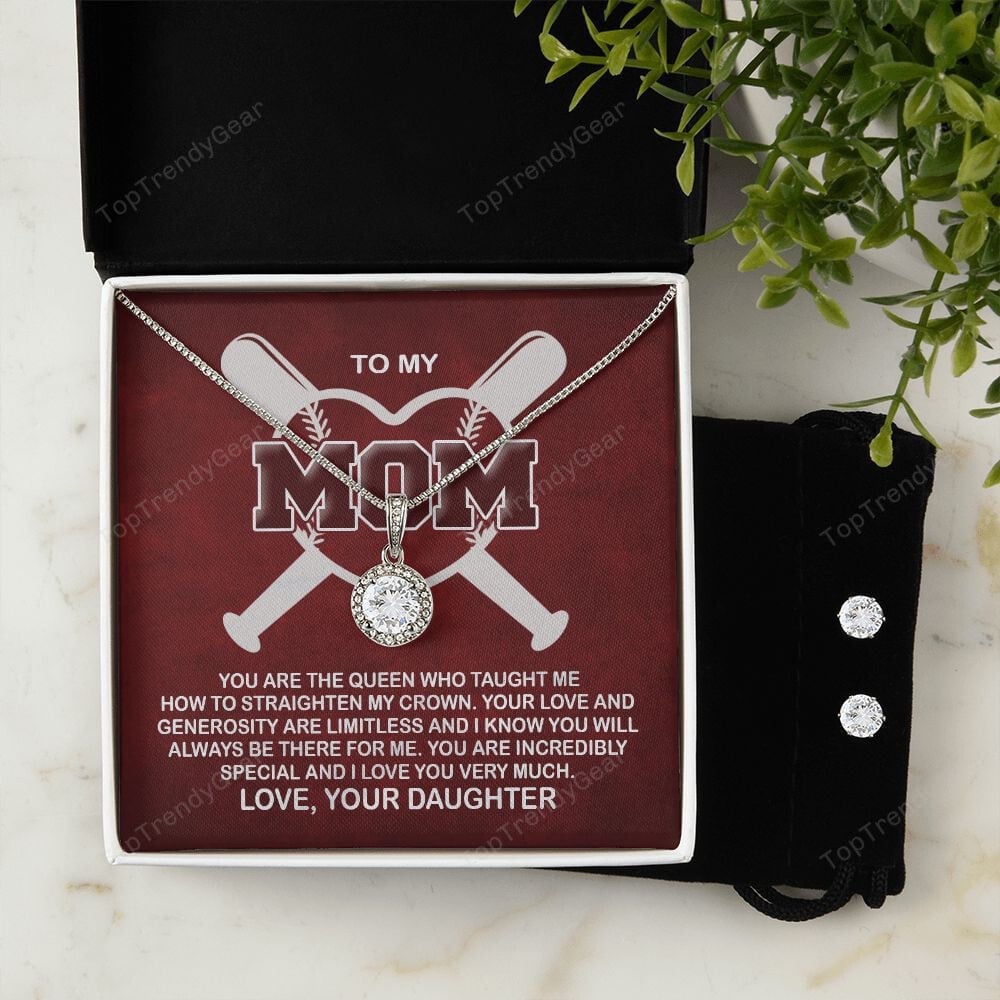 Mother Daughter Necklace, You Are The Queen Best Gifts For Mom From Daughter Eternal Hope Necklace Set