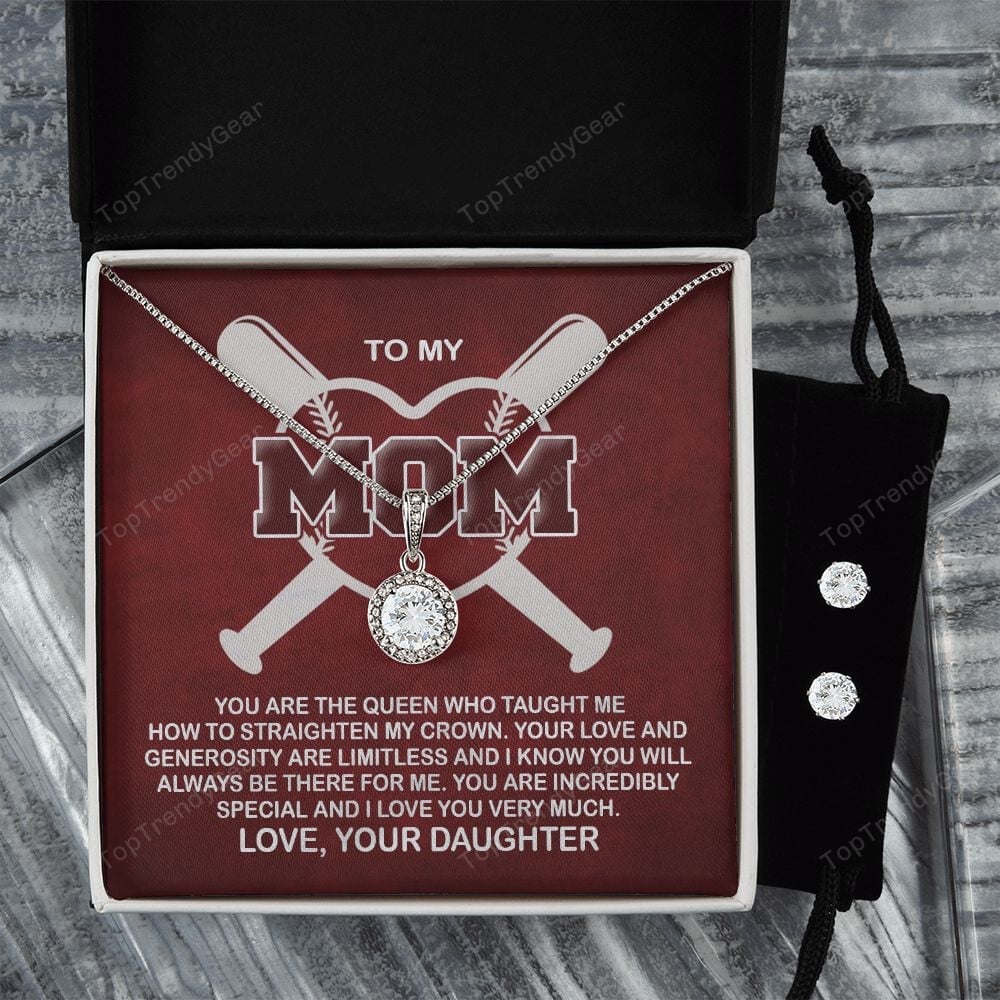 Mother Daughter Necklace, You Are The Queen Best Gifts For Mom From Daughter Eternal Hope Necklace Set