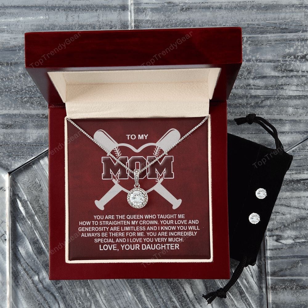 Mother Daughter Necklace, You Are The Queen Best Gifts For Mom From Daughter Eternal Hope Necklace Set