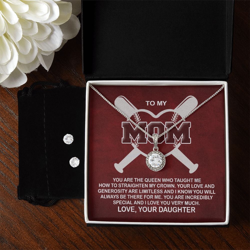 Mother Daughter Necklace, You Are The Queen Best Gifts For Mom From Daughter Eternal Hope Necklace Set