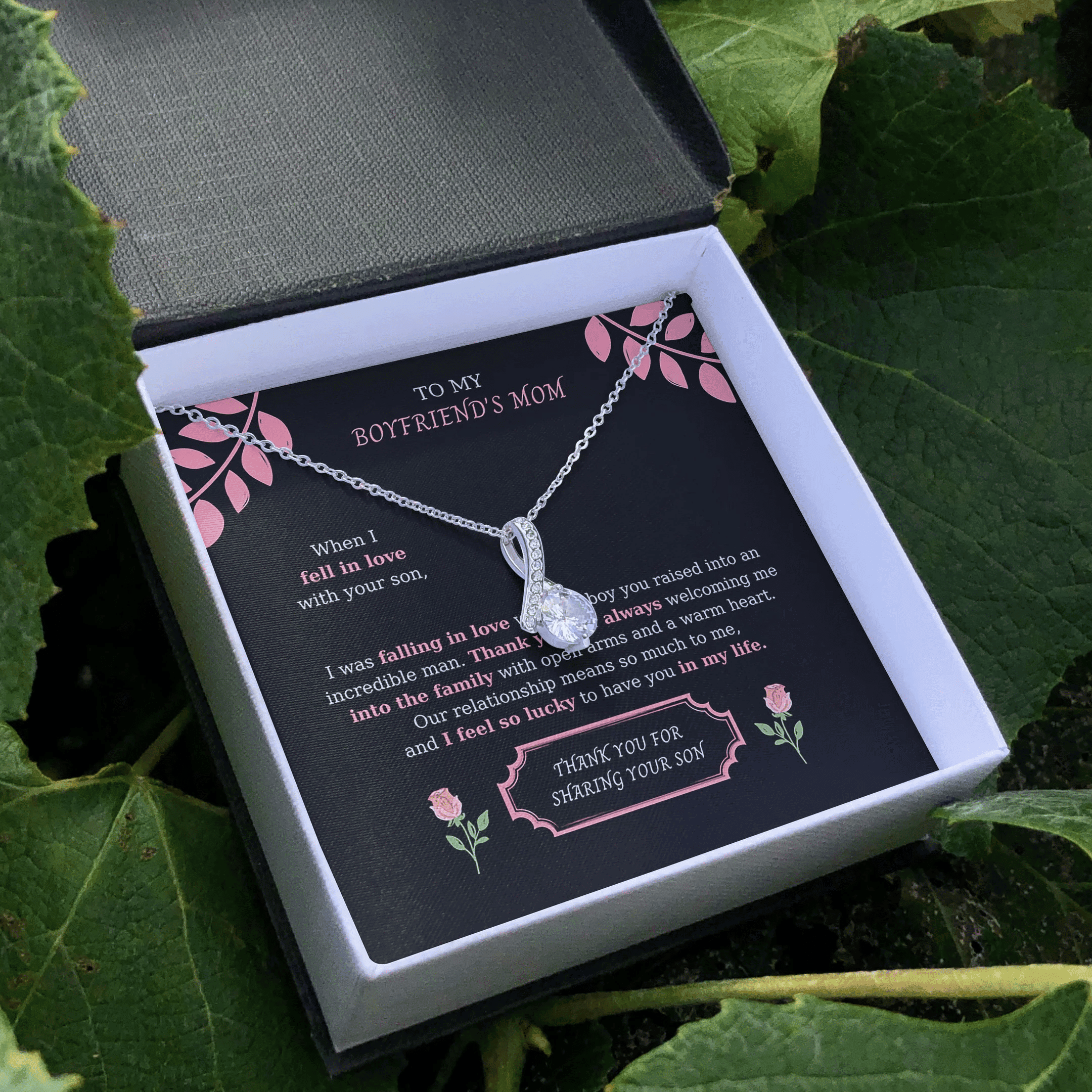 Gift For Boyfriend's Mom Thank You For Sharing Your Son Alluring Beauty Necklace