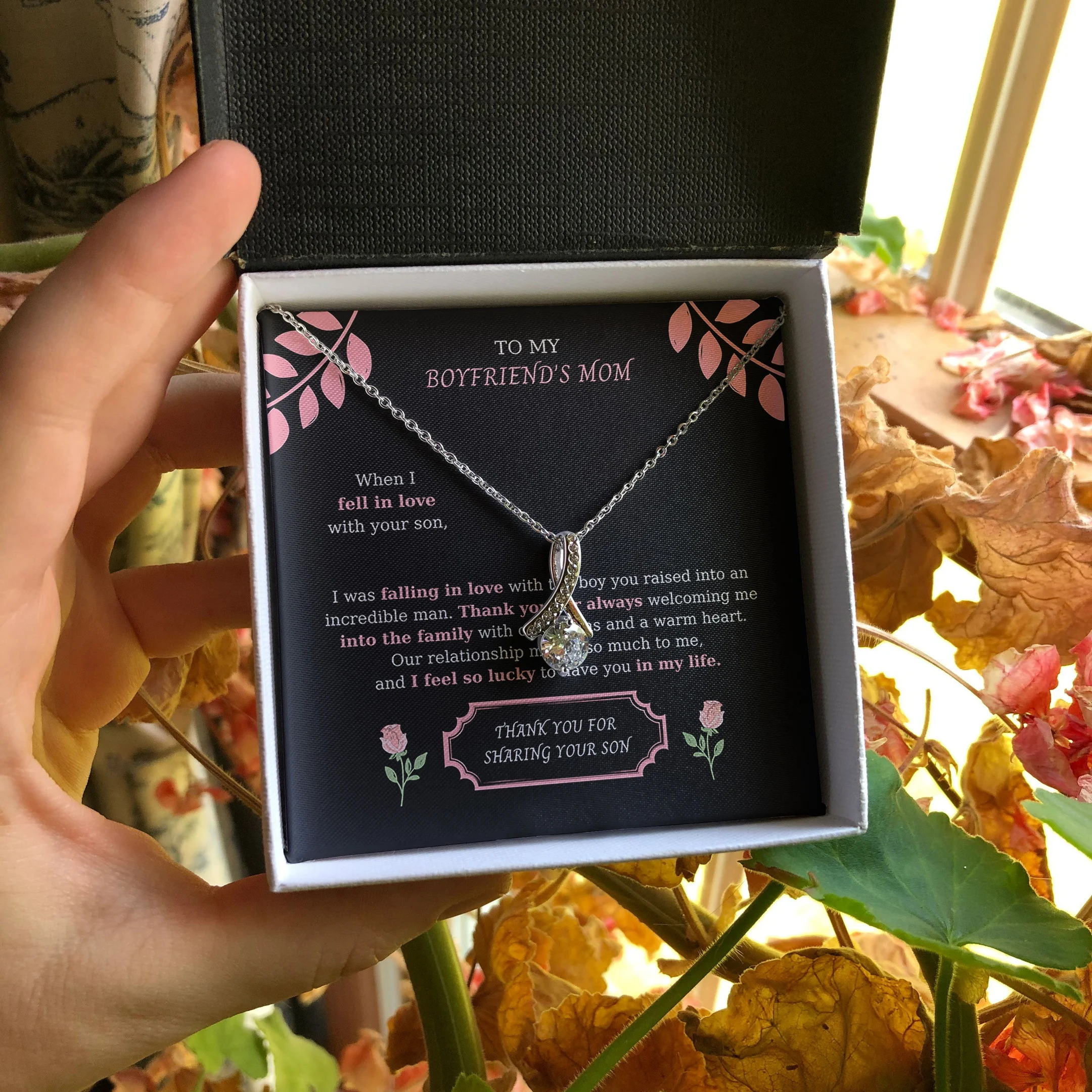 Gift For Boyfriend's Mom Thank You For Sharing Your Son Alluring Beauty Necklace