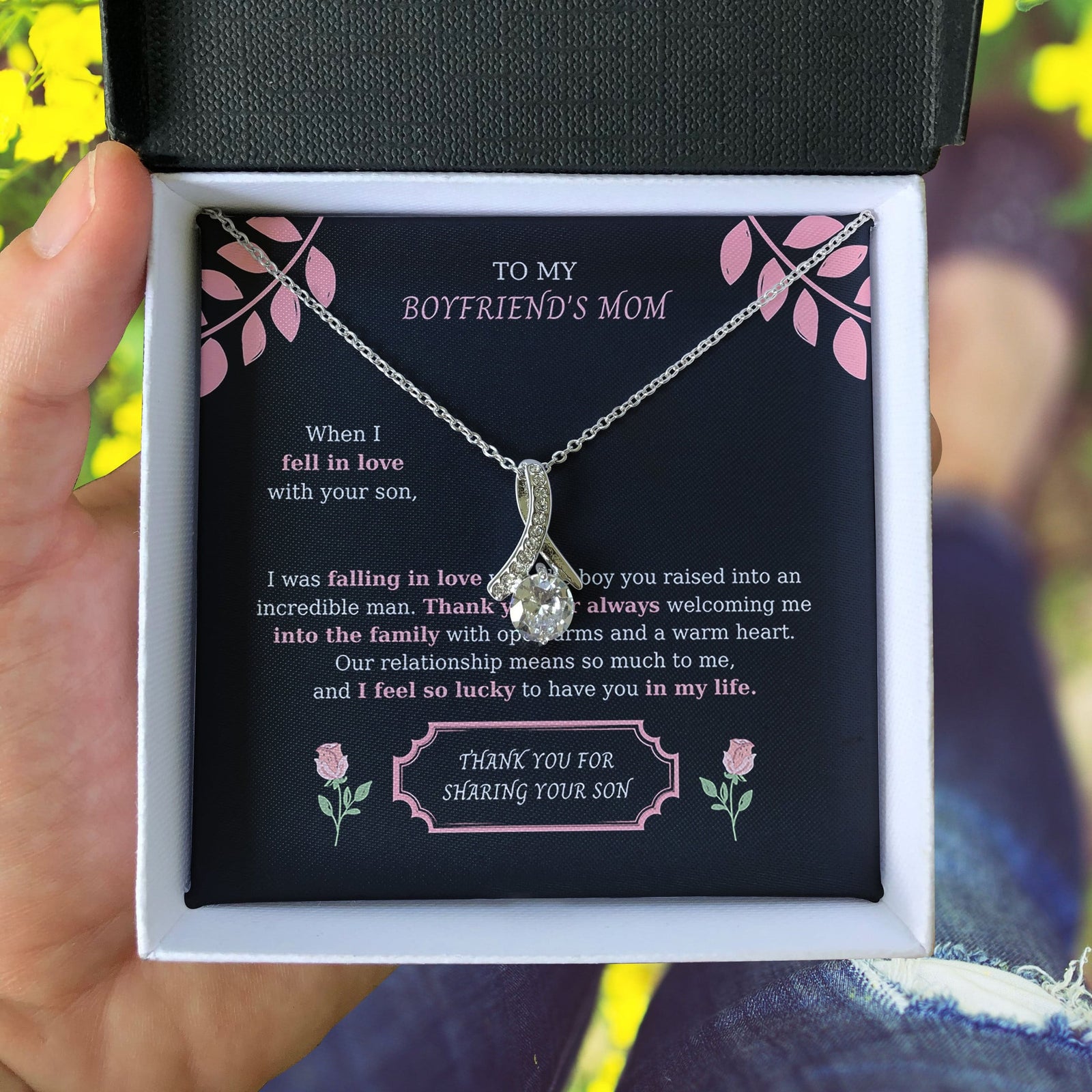 Gift For Boyfriend's Mom Thank You For Sharing Your Son Alluring Beauty Necklace