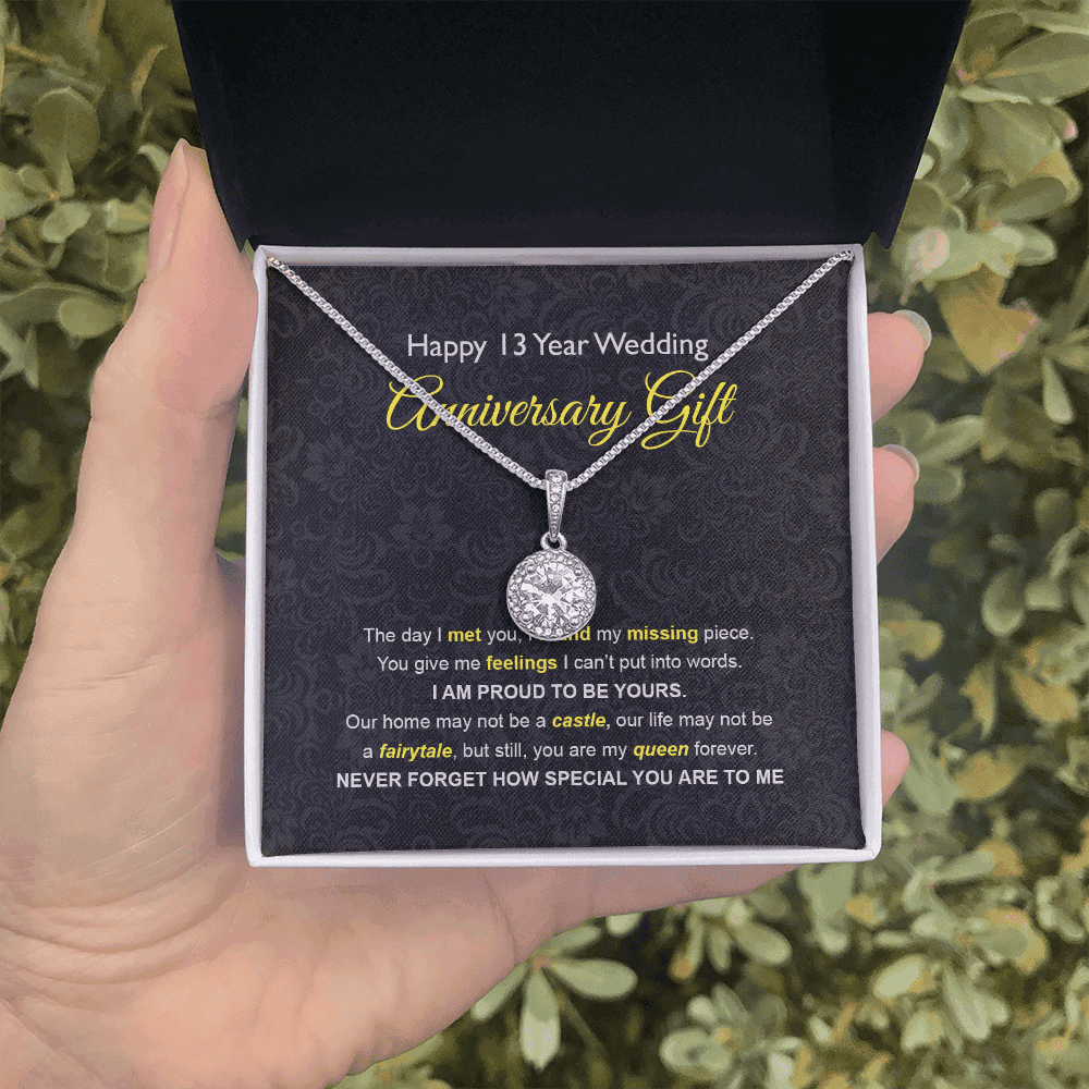 Wife Necklace, 13th Wedding Anniversary Necklace Gift Ideas For Wife Eternal Hope Necklace