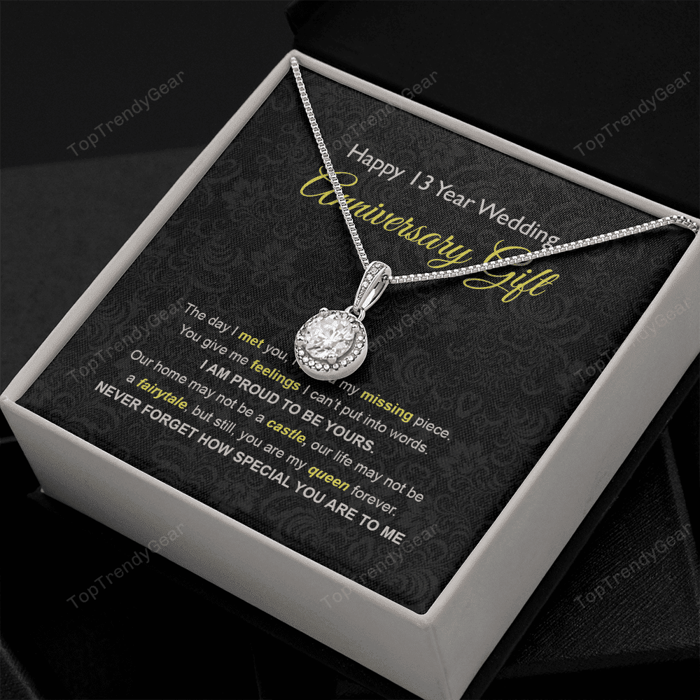 Wife Necklace, 13th Wedding Anniversary Necklace Gift Ideas For Wife Eternal Hope Necklace