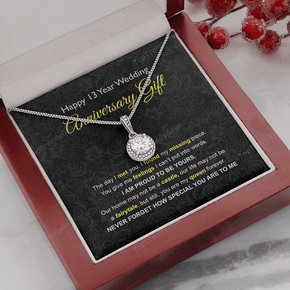 Wife Necklace, 13th Wedding Anniversary Necklace Gift Ideas For Wife Eternal Hope Necklace