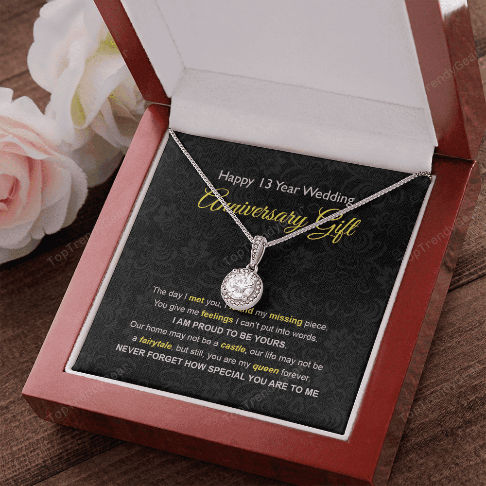 Wife Necklace, 13th Wedding Anniversary Necklace Gift Ideas For Wife Eternal Hope Necklace