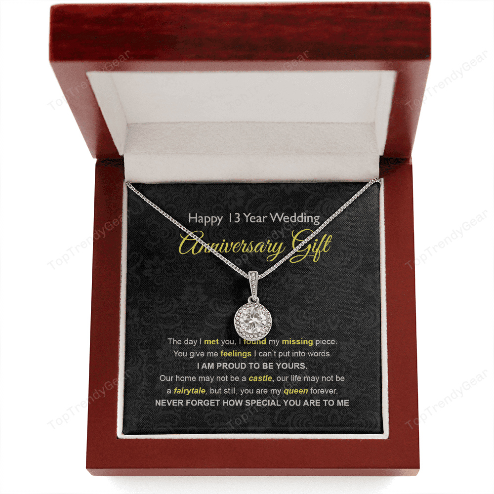 Wife Necklace, 13th Wedding Anniversary Necklace Gift Ideas For Wife Eternal Hope Necklace