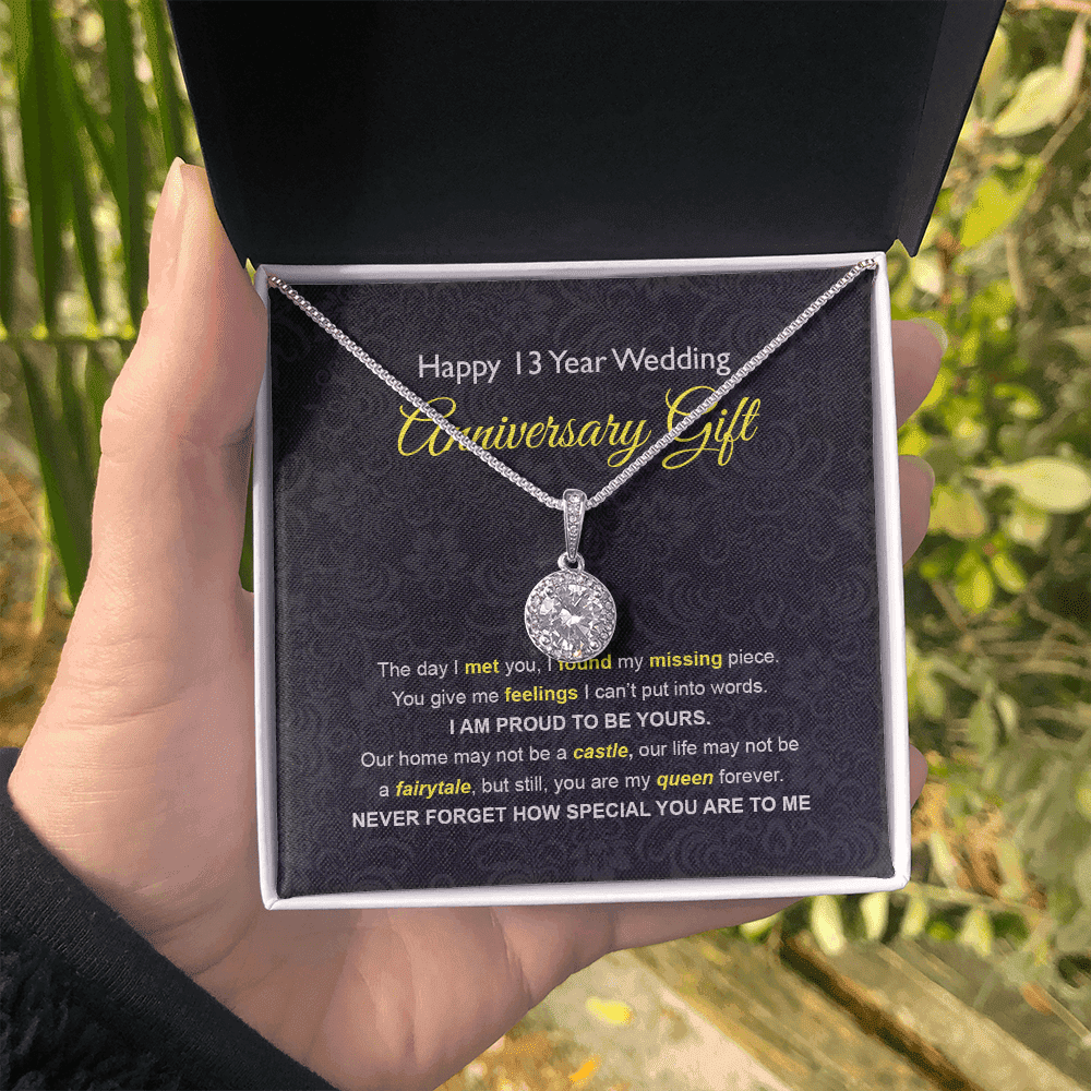 Wife Necklace, 13th Wedding Anniversary Necklace Gift Ideas For Wife Eternal Hope Necklace