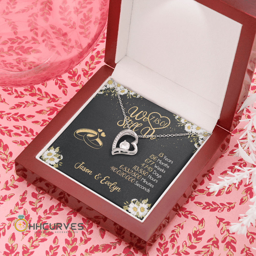 Custom Name And Date Anniversary Gifts Lace Anniversary Gifts For Her We Still Do 13 Year Wedding Anniversary Gift Forever Love Necklace 