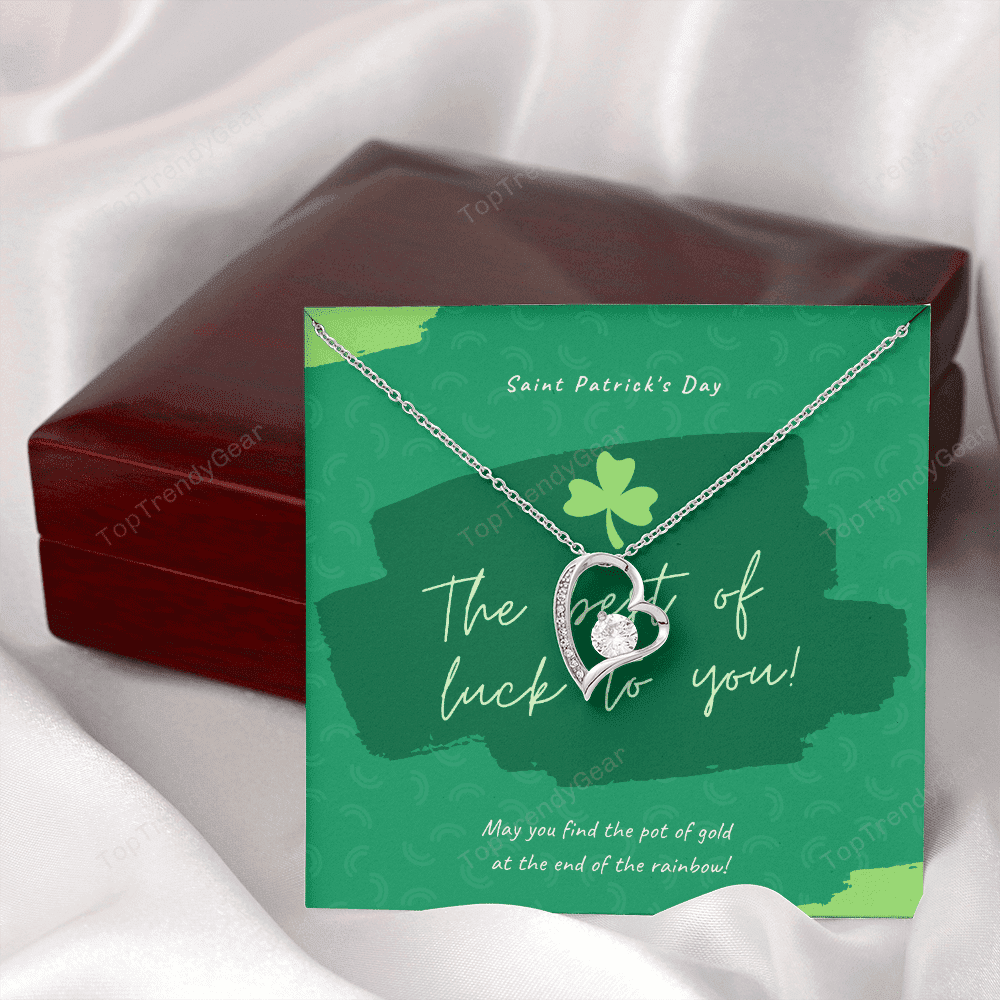 May You Find The Pot Of Gold At The End Of The Rainbow Happy Patrick's Day Forever Love Necklace Gift For Her 