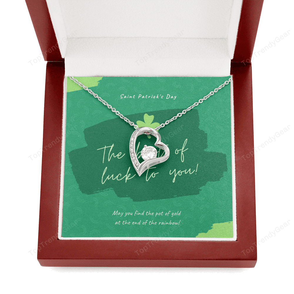 May You Find The Pot Of Gold At The End Of The Rainbow Happy Patrick's Day Forever Love Necklace Gift For Her 