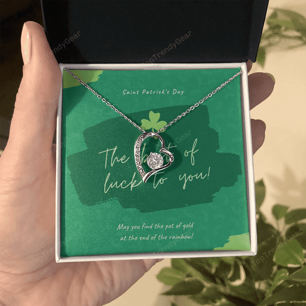 May You Find The Pot Of Gold At The End Of The Rainbow Happy Patrick's Day Forever Love Necklace Gift For Her 