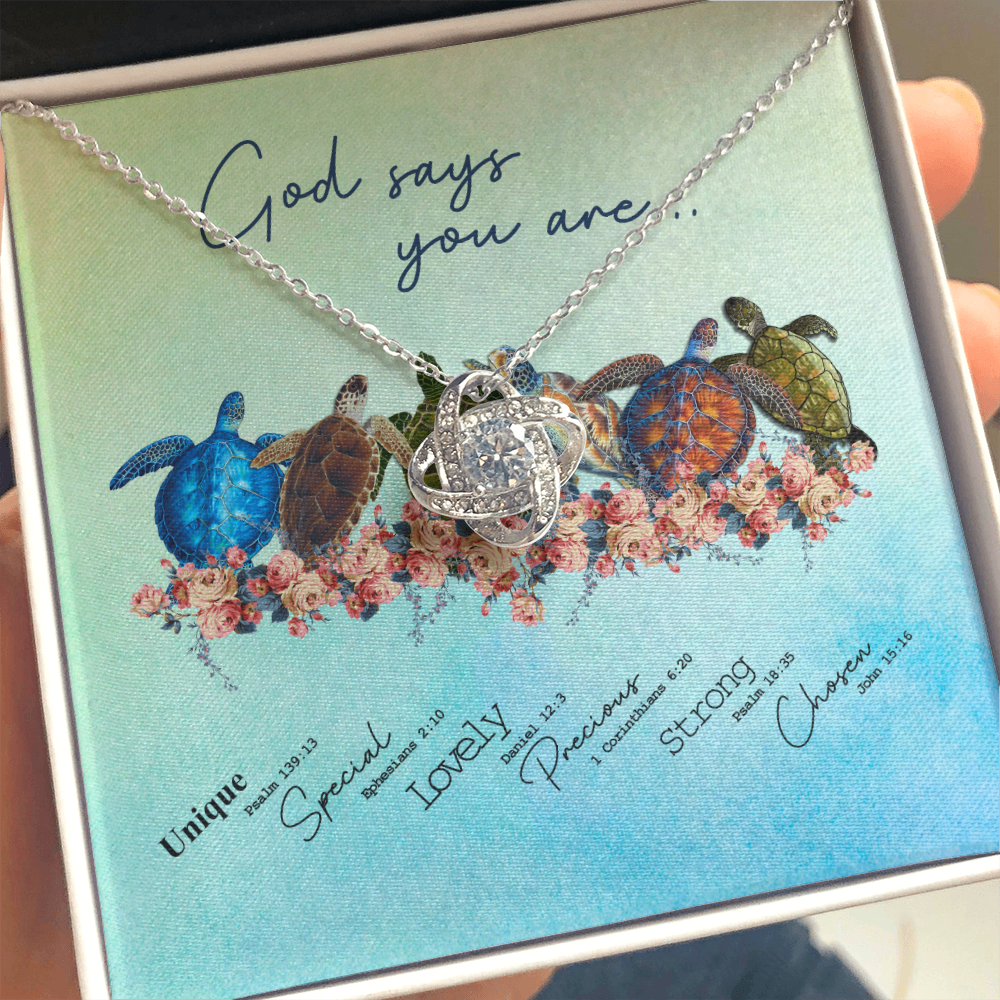 Mother Daughter Necklace God Say You Are Gift For Daughter Love Knot Gold Necklace