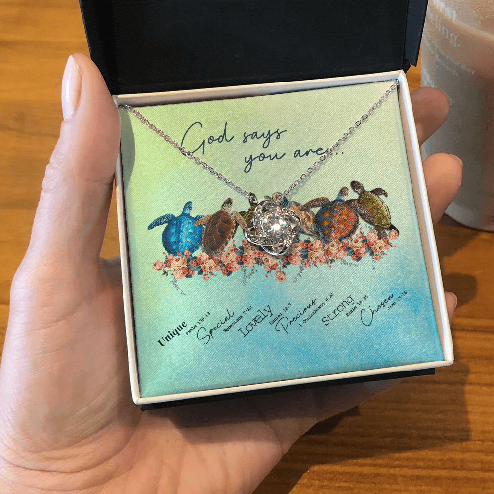 Mother Daughter Necklace God Say You Are Gift For Daughter Love Knot Gold Necklace